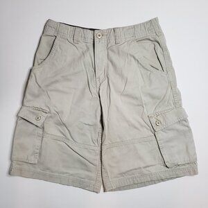 Overdrive Clothing Shorts Adjustable Waist Boys Size 16 XL Cargo Beige Off-white